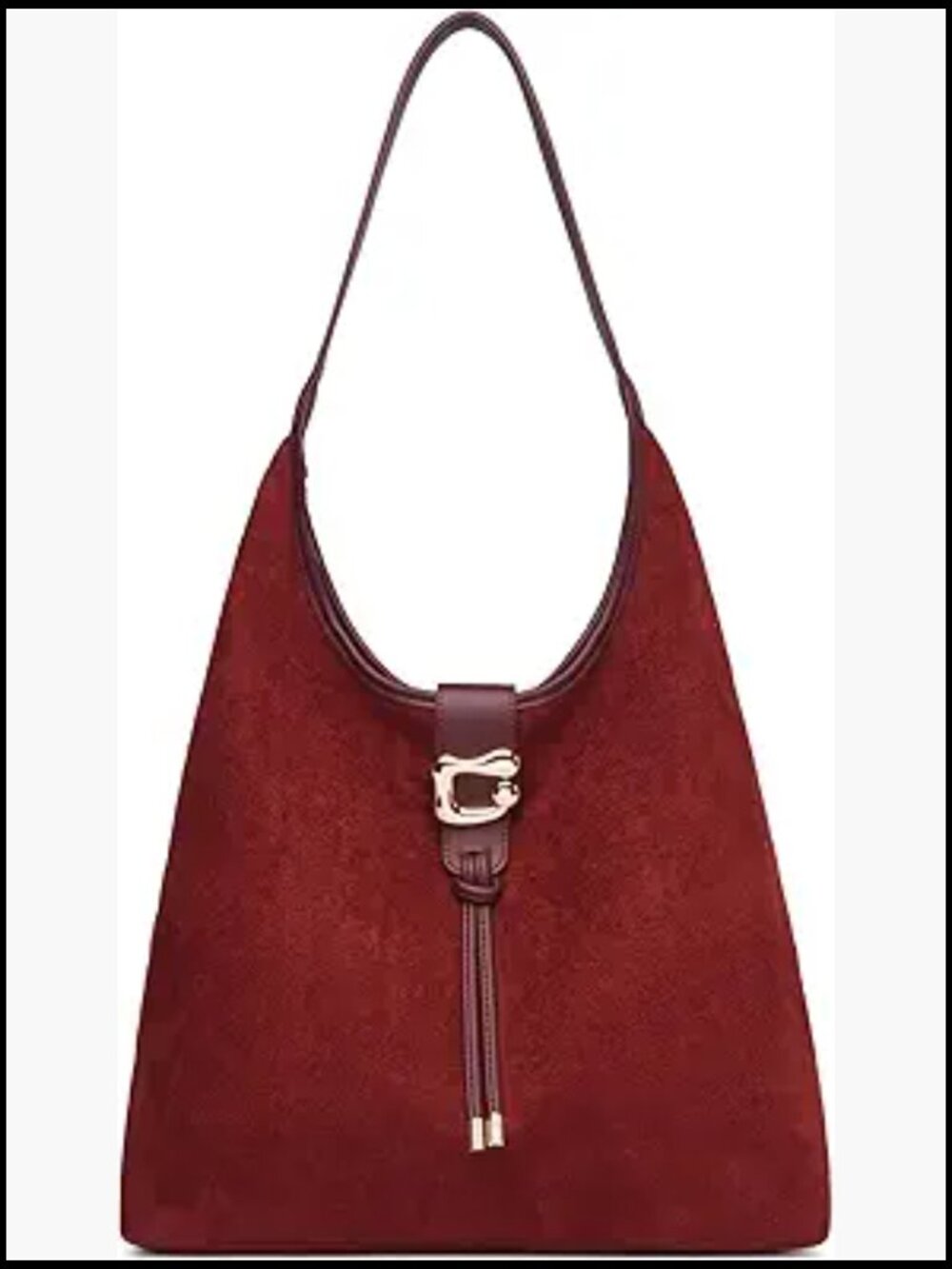 Slouchy Faux Suede Hobo Tote Bag Large Capacity Lightweight Chic Shoulder Purse
